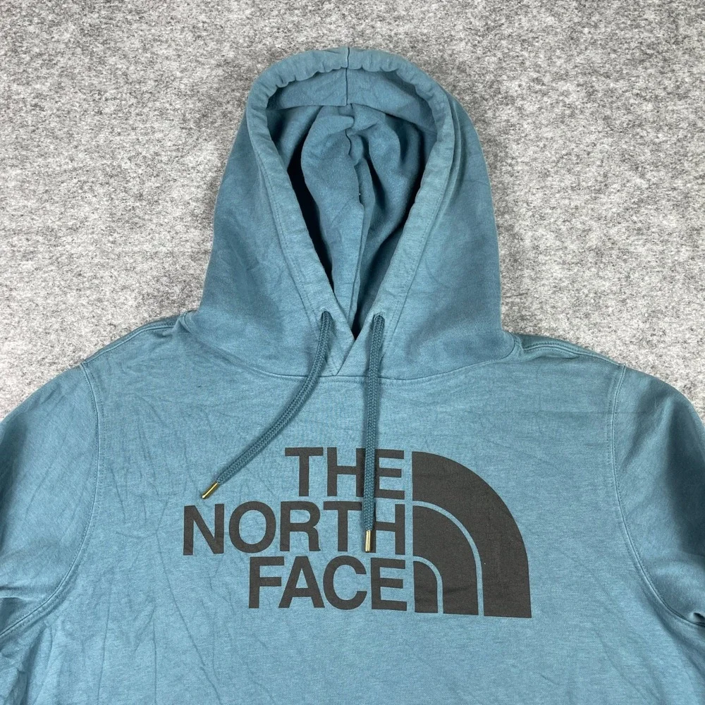 The North Face Hoodie Mens Large Blue Half Dome Pullover Fleece Sweatshirt